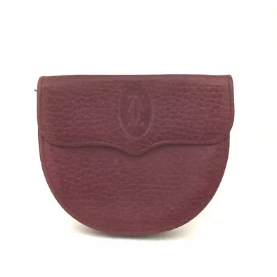 Must De Cartier Leather Coin Purse Wallet/9Y1381 • $1