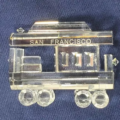 San Francisco Crystal Glass Sculpture Train Railroad Passenger Car Trolley Car • £17.85