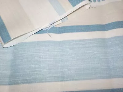 Laura Ashley Awning Seaspray Blue Striped Cotton Fabric Remnants BN • £11