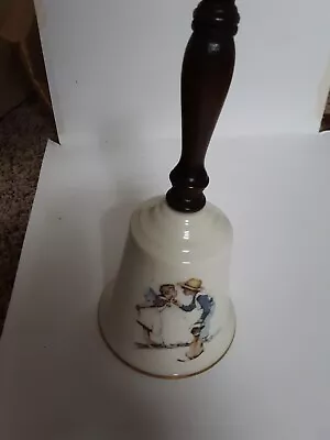 Norman Rockwell  Beguiling Buttercup  1979 9” Wooden Handle Bell Gorham China • $5