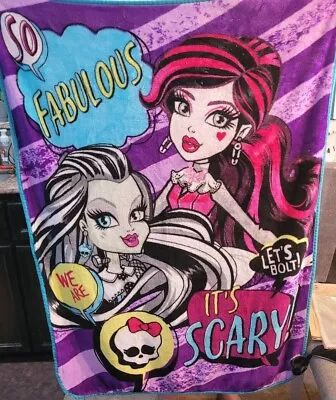 2016 Monster High Fleece Blanket  /So Fabulous It's Scary -49  X 36  - READ • $20