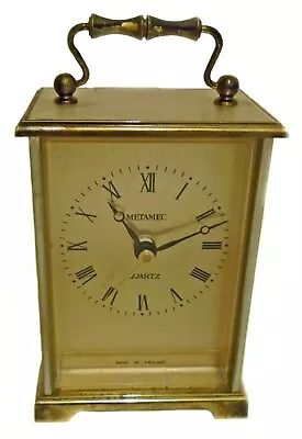 Vintage METAMEC Mantel Carriage Clock Quarts Movement Made In England Working • £20