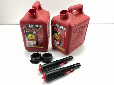 (2) Midwest Can 1200  1 Gallon Gas Can Auto Shut Off Gasoline Water Fuel Jug • $32.95