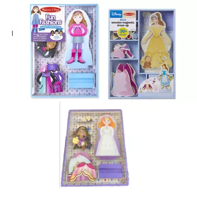 3 In 1 Melissa And Doug Magnetic Dress Up Sets- Fun Fashion Disney Crown& Gown • $31.99