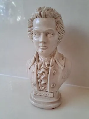 Vintage Amadeus Mozart 8.5 White Ceramic Bust Classical Music Composer By Arnels • $12.99