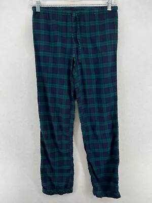 BROOKS BROTHERS Pajama Pants Mens XS 346 Cotton Flannel Plaid Drawstring Green • $16.09