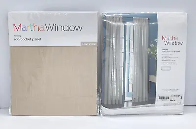 Set Of 2 Martha Stewart Window Rod Pocket Panel Khaki Tan Linen 50  X 84  New • $24.95