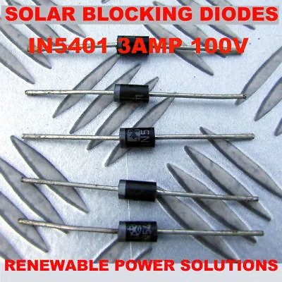 £2.99 • Buy 5 X BLOCKING Or BYPASS CATASTROPHY DIODES SOLAR BP PV UP TO 40W PER PANEL 3 AMP