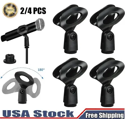 4× Universal 180° Microphone Clips Clamp Holder For Wired/ Wireless Mic Stand US • $6.92