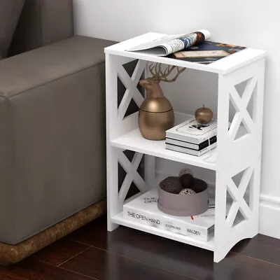 Bedside Table White Drawer Cabinet Small Side End Table Nightstand Storage Shelf • £12.99