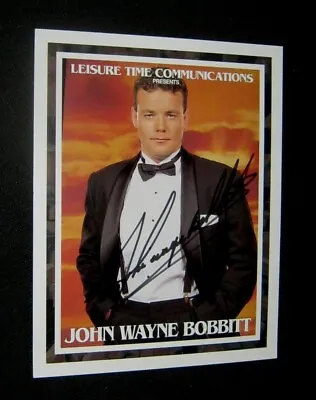 Original JOHN WAYNE BOBBITT UNCUT Leasure Time Communications Signed Photo • $119.99