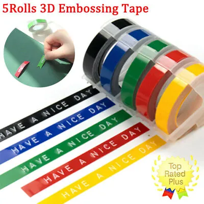 5PK Label Replace For Dymo 3D Plastic Embossing Tape Xpress Label Maker 3/8  3m • $9.99