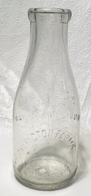 $29.99 • Buy Vintage IVYNGTON FARMS RAVENNA OHIO GLASS EMBOSSED MILK BOTTLE ONE QUART Rare