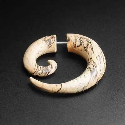 Tamarind Wood Fake Gauge Spiral | Faux Ear Plug Stretchers • £10.99