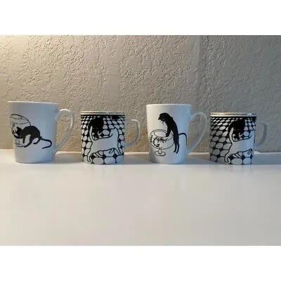 4 Metropolitan Museum Of Art Cat Mugs - 1985 & 2010 - Felix Vallotton Gold Trim • $60