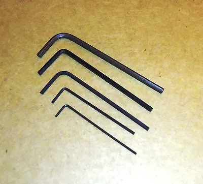One Each .028   .035  .050  1/16  5/64 LONG ARM Hex Keys Allen Wrenches - USA • $7.95