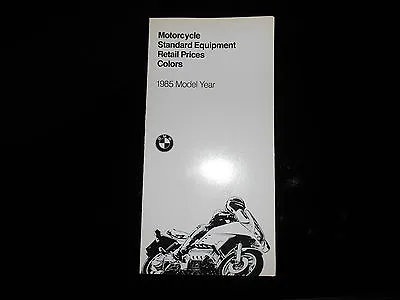 NOS BMW OEM 1985 Brochure Equipment Prices Color Range K100RS K100RT K100 RS RT  • $9.12