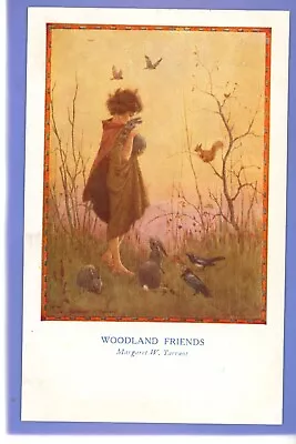 Vintage Postcard Artist Signed Margaret Tarrant Woodland Friends Boy & Animals • £1.99