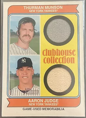 2023 Topps Heritage Thurman Munson Aaron Judge Clubhouse Dual Jersey Relic 55/74 • $79.99