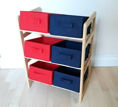 3 Tier Storage Unit Kids Childrens Bedroom Boxes Drawers Toy Box • £24.14