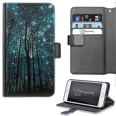 $36.43 • Buy Trees And Starry Galaxy Night Sky PU Leather Wallet Phone Case;Flip Case