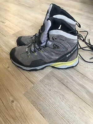 Mens Salomon Contigrip Gortex Walking Boots Grey (UK 8/EU 42) - Very Good • £80