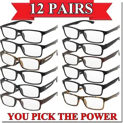 Reading Glasses Mens Womens 12 Pack Readers All Powers Quality Lot Deal New Bulk • $19.95