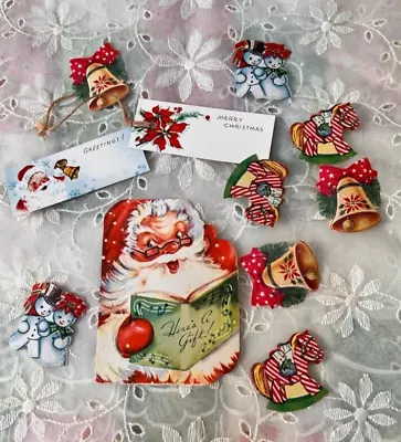 Vintage Christmas Stickers And Tags MCM Christmas Gift Tags Seals • $9