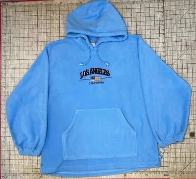 VTG Los Angeles Fleece Sweatshirt Hoodie Rare 90s Super USA LA Soft Baby Blue • $140