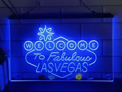 Welcome To Las Vegas Casino Beer Bar Display LED Neon Sign • £28.25