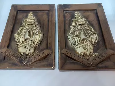 2 Vintage Ceramic Wall Hanging Cutty Sark Ship Scotch Whiskey Decor Man Cave VTG • $24.68