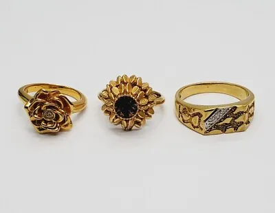 Vintage Avon Nugget Ring Lot Of 3 And 1 Small Diamond(10) • $28.50