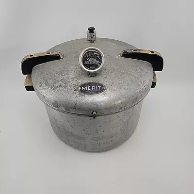 Vintage Kook Kwick Merit 12 Qt Pressure Cooker Canner With Inserts • $44.95