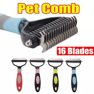 Dog Pet Cat Tool Cat Comb Brush Grooming Kit Undercoat Rake Demat Hair Tool UK • £6.99