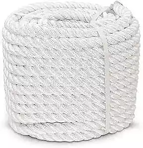  1/2 5/8 3/4 7/8 Inch Nylon Twisted Rope - White Pull Rope Cord (3/8 Inch X  • $44.04