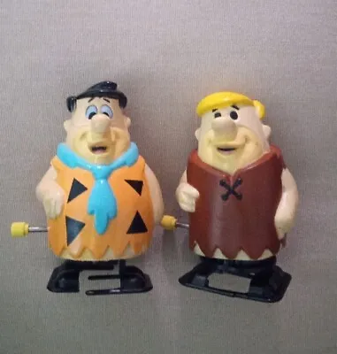 VINTAGE 1992 Hanna Barbera Fred Flintstone & Barney Rubble 3  Windup Toy Figures • $9.99