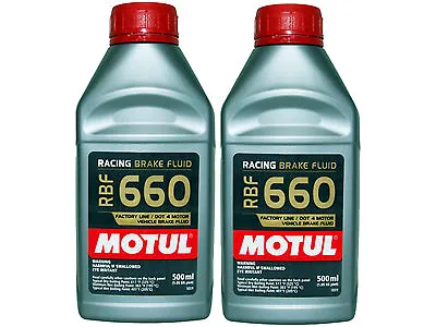 (2X 500mL) MOTUL RBF 660 FACTORY LINE 100% SYNTHETIC DOT 4 RACING BRAKE FLUID • $61.94