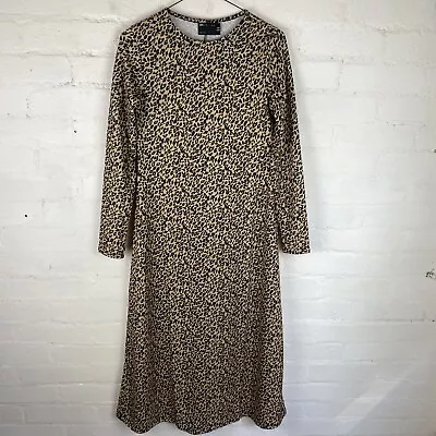 £7 • Buy ASOS Design Long Sleeve Midi Dress In Leopard Print UK6