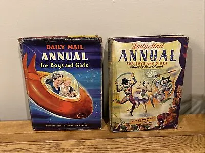 Vintage 1950s Children's Books X 2 Daily Mail Annuals For Boys And Girls • £5.95