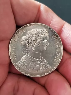 1862 Silver Germany Frankfurt 2 Thaler • $350