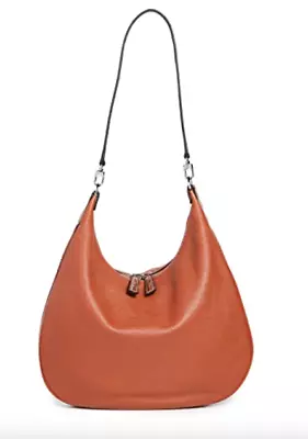 $259.99 • Buy AUTH NWT STAUD Women’s West Soft Pebbled Leather Large Hobo Shoulder Bag In Rust