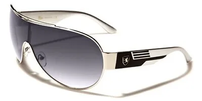 $12.44 • Buy Mens Sunglasses Aviator Shield Curved Wrap Mono Gradient Lens Modern 400UV Khan