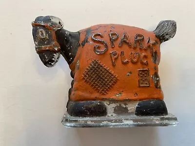 Vintage 1923 SPARK PLUG Barney Google Comic Glass CANDY CONTAINER Advertising • $310