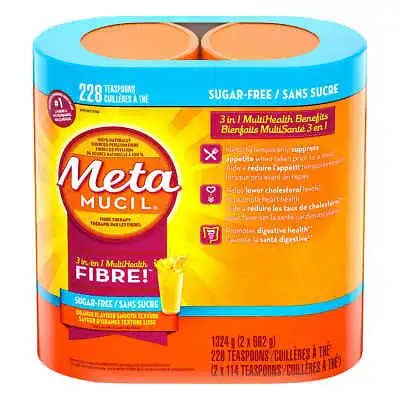 MetaMucil Multihealth Fiber Sugar Free Smooth Texture Orange 228 Doses 1324g • $43.97