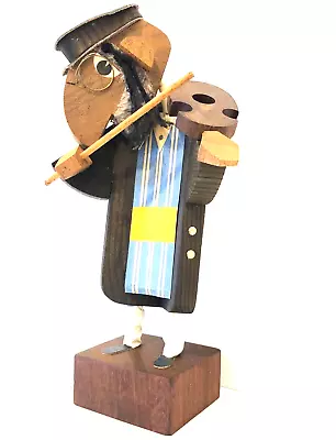 Vintage Judaica Frank Meisler Hasidic Musician Sculpture Israel Judaism Large • $149.99