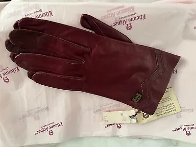Vintage Etienne Aigner Oxblood/burgundy Leather Gloves With Original Tags • $19