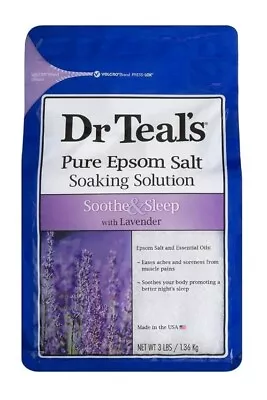 Dr Teal's Epsom Salts Lavender Soothe Sleep Soaking Bath Relaxation 1.36kg • £9.79