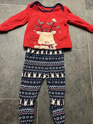 Baby My First Christmas Pyjamas Size 0-3 Months Red By George At Asda • £0.50