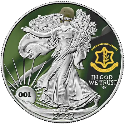 2023 U.S. Eagle Israeli Defense Forces Edition 1 Oz Silver Coin MIntage Of 1007 • $71.10