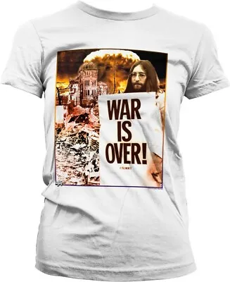 The Beatles John Lennon War Is Over Girly Tee Damen T-Shirt White • £28.83